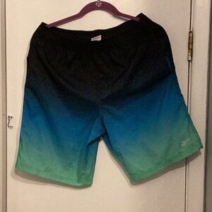 Reebok Black and Blue Board Shorts Quick-Drying Swimwear Mens S